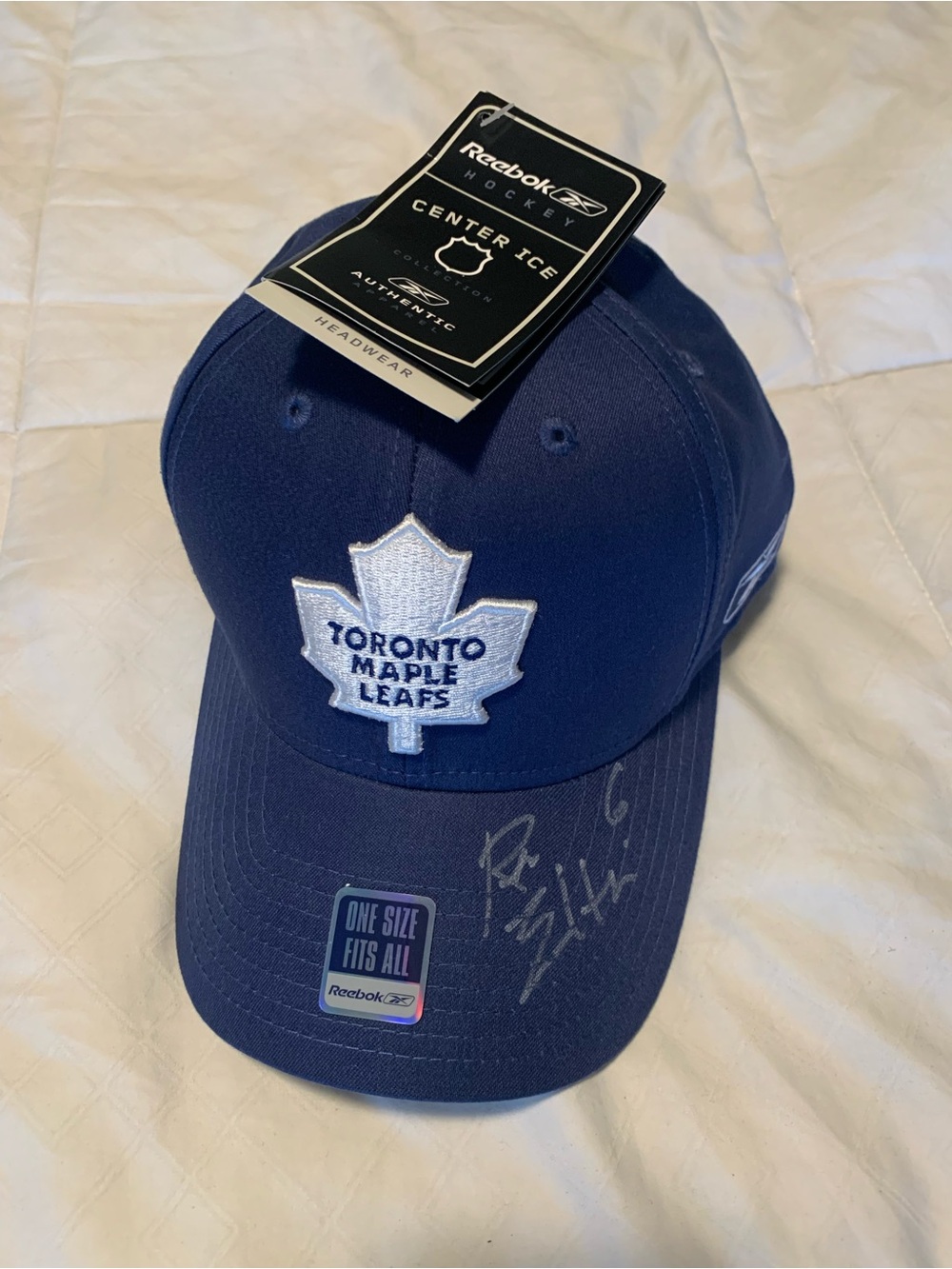 Signed by Ron Ellis #6 - Reebok Navy Toronto Maple Leafs Embroidered Cap